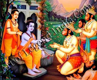 Rama give ring to Hanuman