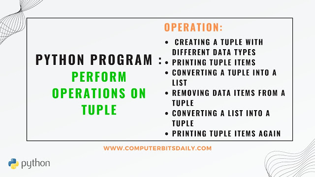 Python Program to Perform Operations on Tuple