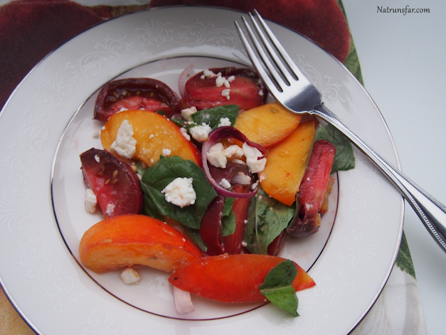 Peach and Heirloom Tomato Salad = Happy Summer!