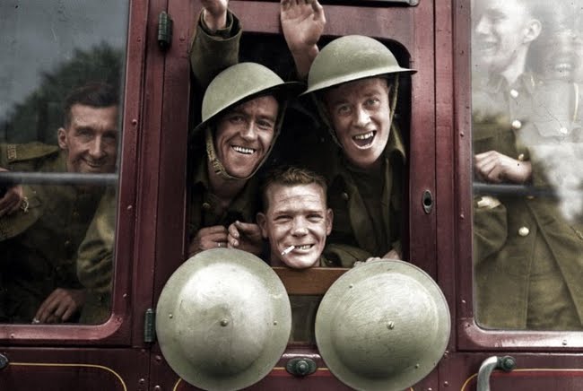 British Soldiers Returning from the front in 1939.