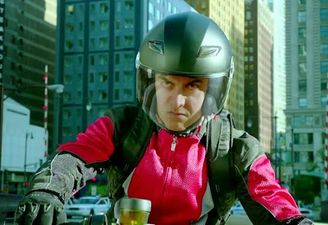 Aamir Khan’s character Sahir rides in the film Dhoom 3 is a BMW K1 300R