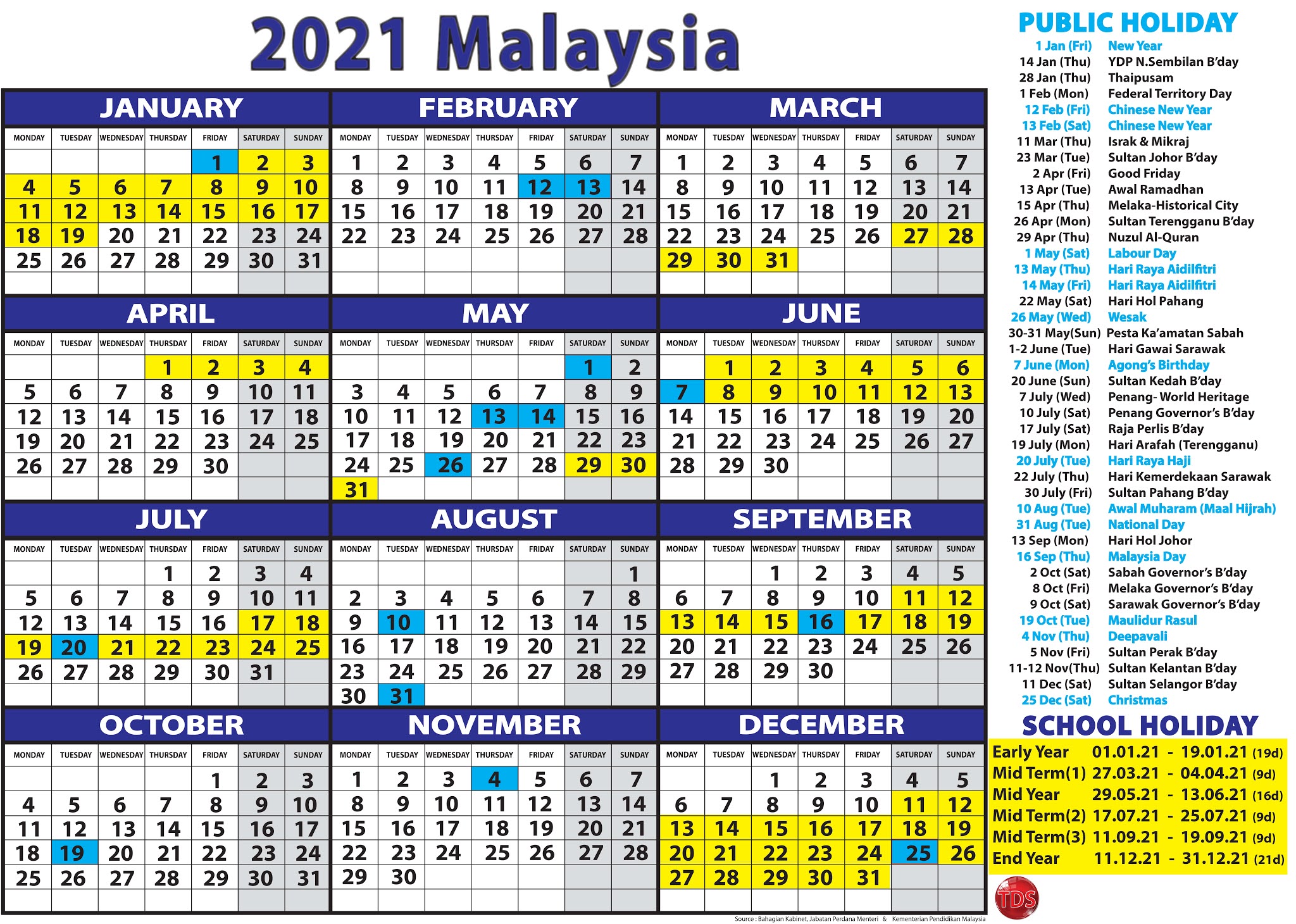 Calendar 2021 Malaysia Kalendar 2021 Malaysia