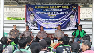 Kapolres Purbalingga Ajak Komunitas Ojek Online Perhatikan Keselamatan Berkendara
