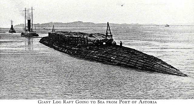 a Giant Log Raft 1925