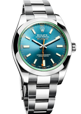 Réplique Rolex Oyster Perpetual Milgauss 116400GV cadran bleu