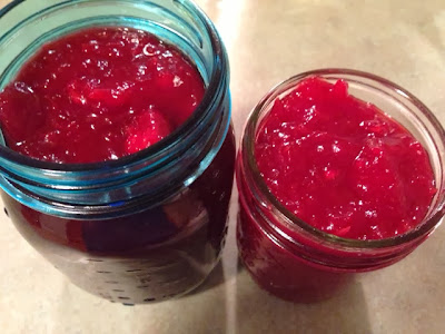 Apple Ginger Cranberry Sauce in Ball jars