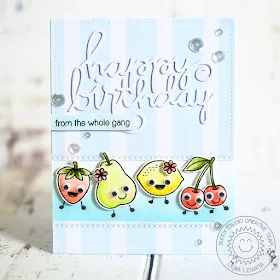 Sunny Studio Stamps: Fresh & Fruity Googly Eyes Fruit Birthday Card by Lexa Levana.