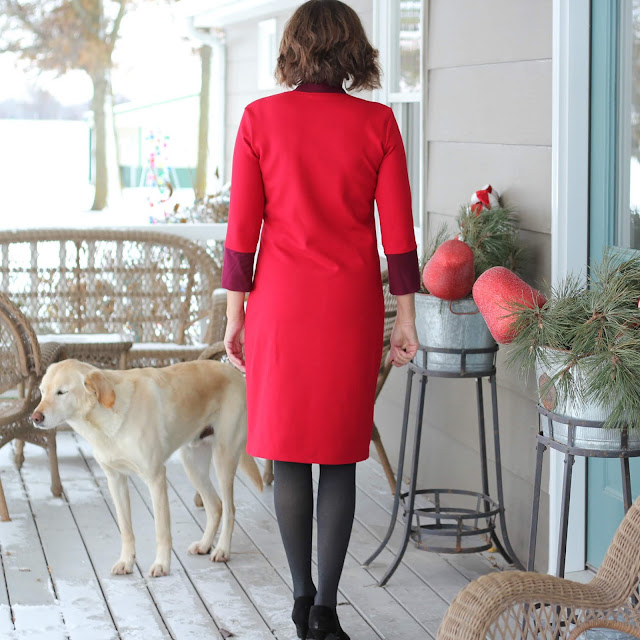 The Little Red Dress Project - McCall's 6886 with modifications using fabric from Style Maker Fabrics - back