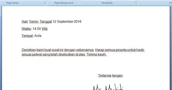 Contoh Surat Pengesahan Tanda Tangan