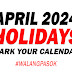 APRIL 2024 HOLIDAYS (Mark your Calendar) Walang Pasok