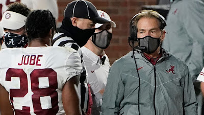 nick saban covid mask