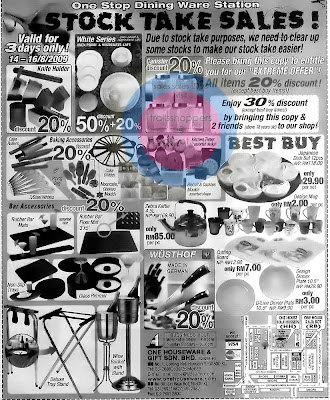 One Houseware Stock Take Sales