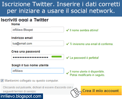 iscrizione twitter