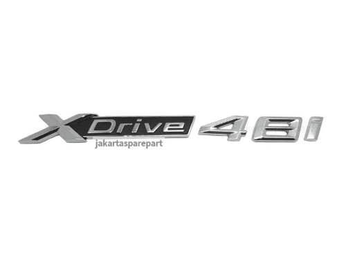 Emblem Angka X Drive 48i Warna Chrome