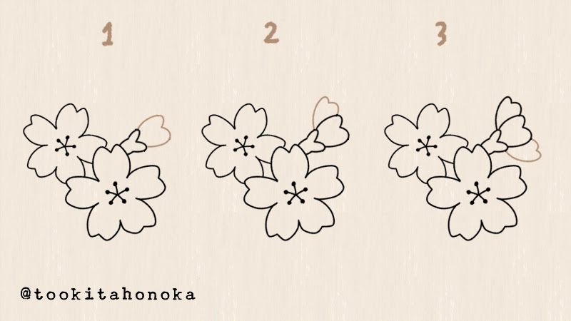 簡単な桜のイラストのかわいい描き方 4月の春の花 手書き ボールペン 手帳用 遠北ほのかのイラストサイト