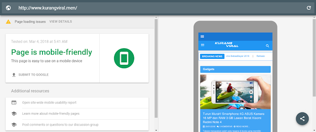 Cek Mobile Friendly untuk blogger