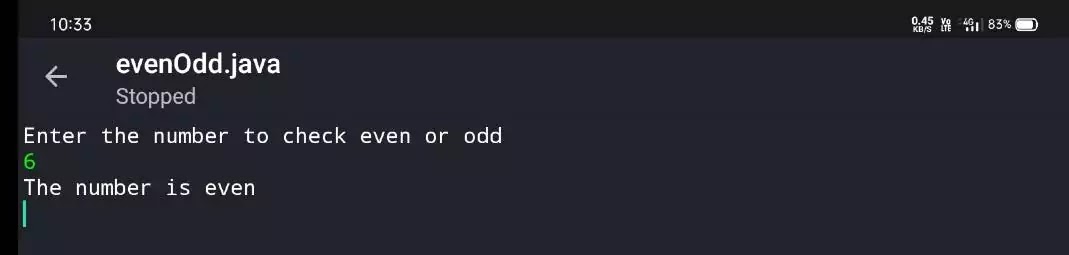 Java even and odd | codeYourslf - coding on mobile phone.
