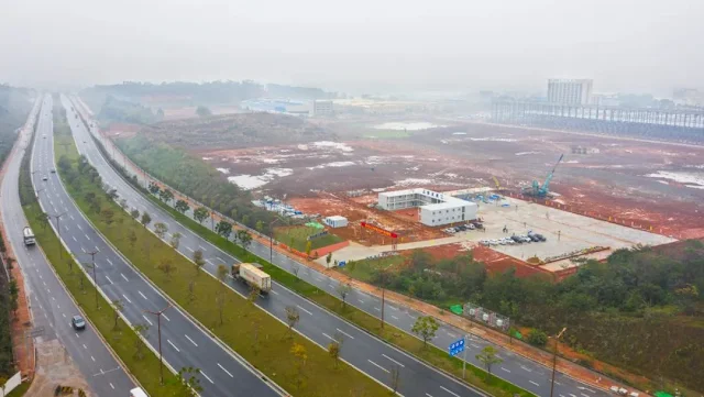 Dinghu Lianhua Fuxi City Management Starting Zone, a large-scale industrial cluster area in Guangdong Province (Zhaoqing) under construction.