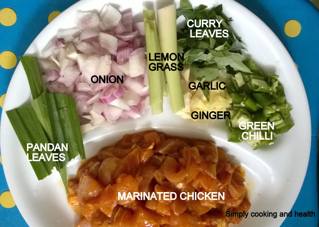 Ingredients for Easy chicken rice with spices