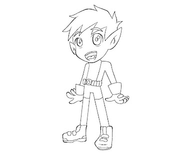 #12 Beast Boy Coloring Page