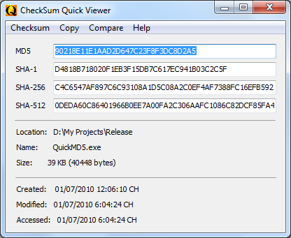 Quick MD5