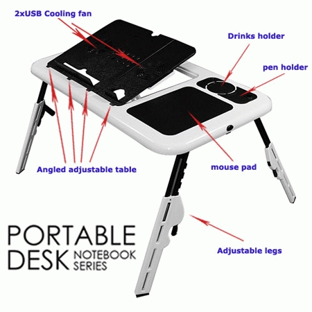 Meja Laptop desain terbaru dengan tempat mouse dan minuman