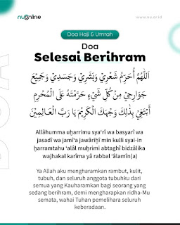 Doa Selesai Berihram