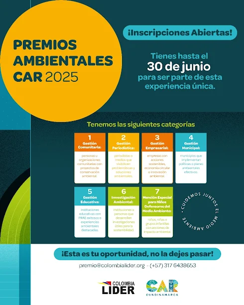 ÚLTIMOS DÍAS, para inscribirse en los premios ambientales CAR.