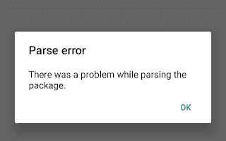 Cara Mengatasi Parse Error There is a problem parsing the package