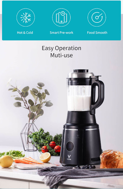 XIAOMI VIOMI Smart Professional Food Crush Mahchine APP Control 1000W Food Blender Low Noice Fruit Juicer Soymilk Machine Cooking Machine 