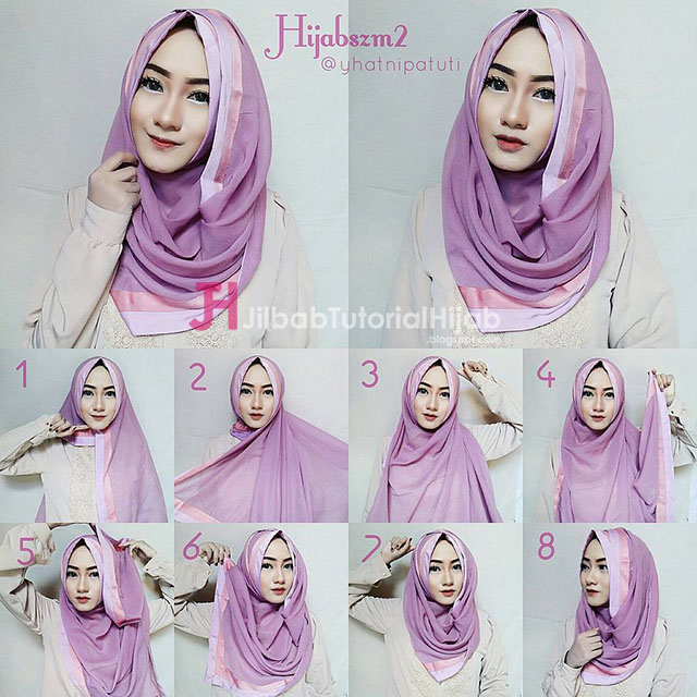 5 Tutorial Hijab Segi Empat Simple, Tapi Mewah dan Elegant  Jilbab Tutorial Hijab
