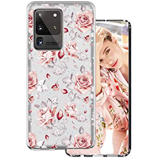 KIMMY Case for Samsung Galaxy S20 Ultra for Girls Women Clear with Cute Flower Design Shockproof Bumper Protective Floral Cell Phone Back Cover Flexible Slim Fit Soft Skin for Samsung Galaxy S20 Ultra