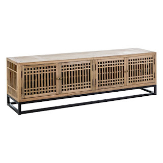 mueble madera forja oriental