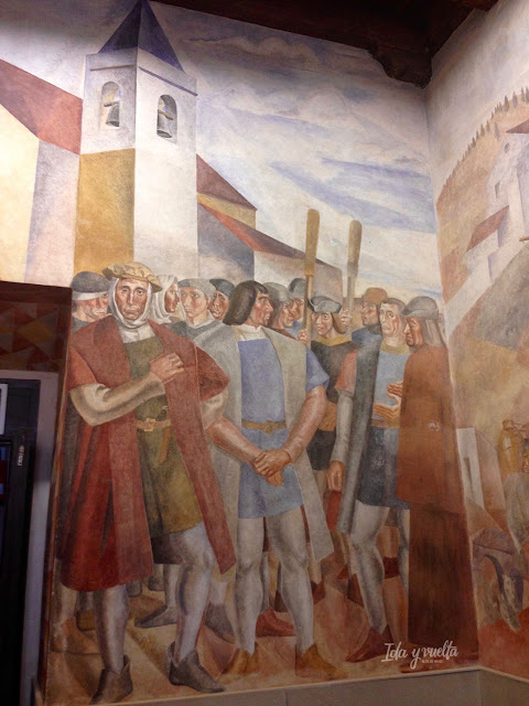 Monasterio de La Rábida, fresco de Vázquez Díaz