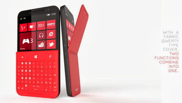 Plumage Concept Windows Phone with Keyboard Cover