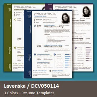 Berikut ini merupakan tampilan dari Lavenska Resume Templates: