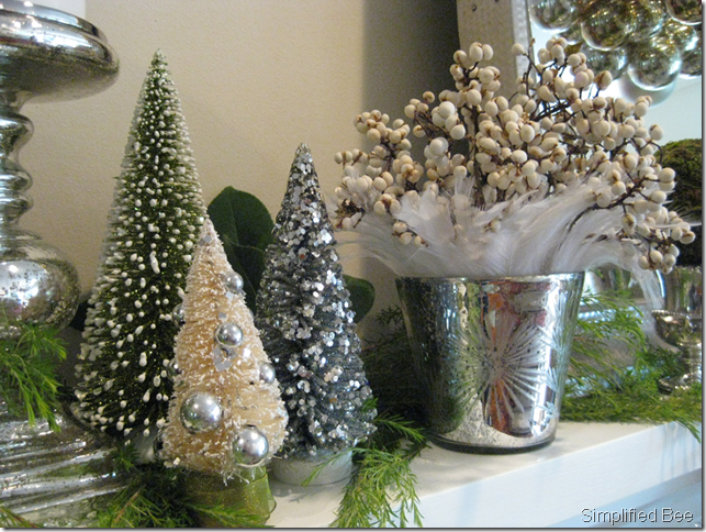 chic mini trees christmas mantel design