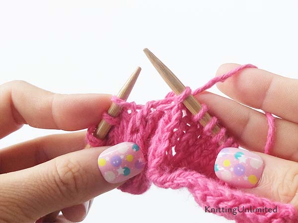 This creates a right-slanting double decrease, decreasing from three stitches to one stitch.