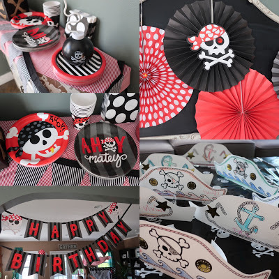Red and Black Pirate Theme Birthday Party Decor Ideas