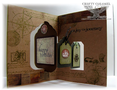 CraftyColonel Donna Nuce for Cards in Envy, Club Scrap Navigation, Karen Burniston Tags Pivot die