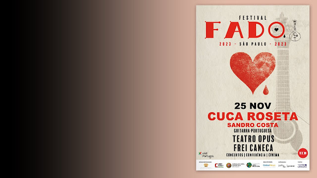 Cartaz alusivo ao Festival de Fado, em São Paulo.