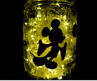 Mickey mouse jar diy painting ideas.