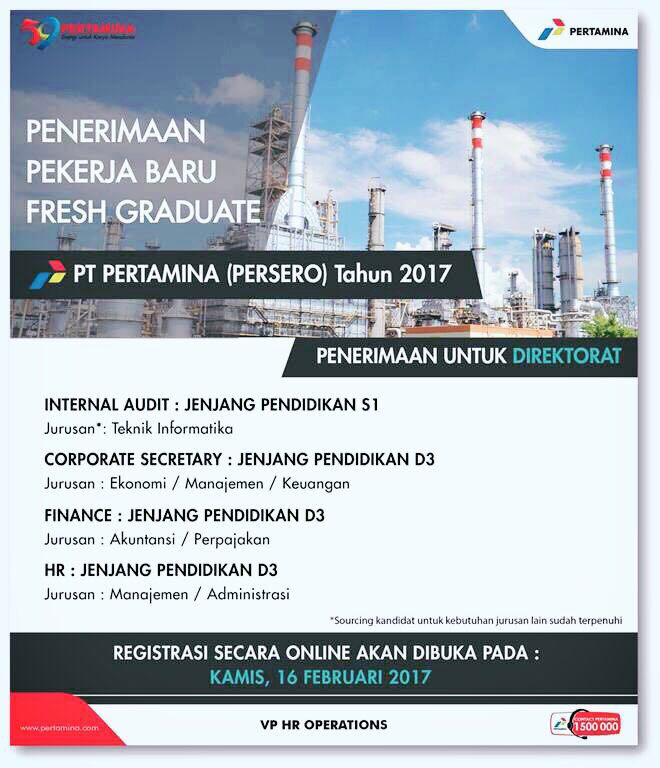 Lowongan Kerja Bumn Pt Pertamina Oktober 2017  Autos Post