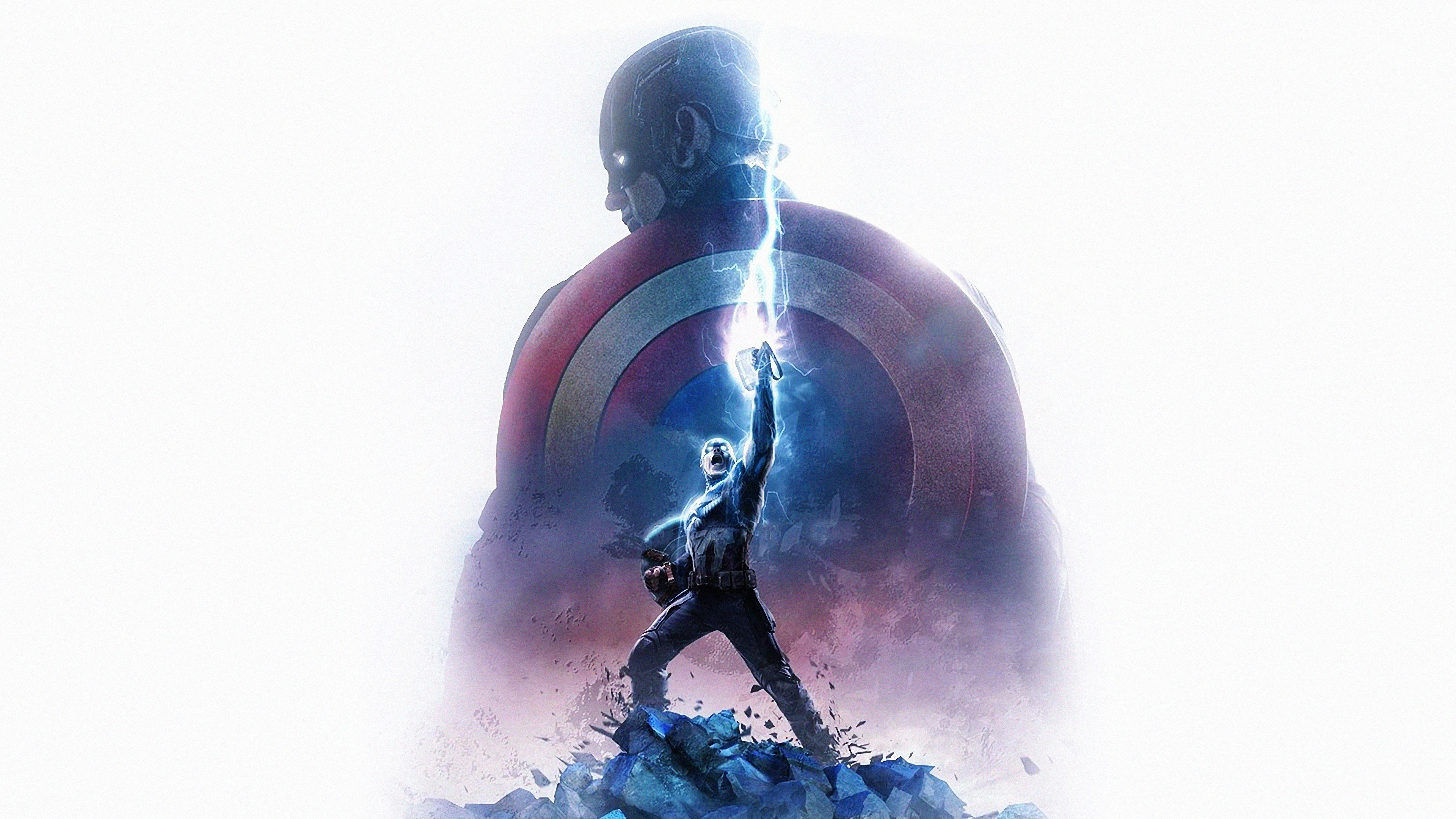 Avengers: Endgame, Captain America, Thor Hammer, Lightning ...