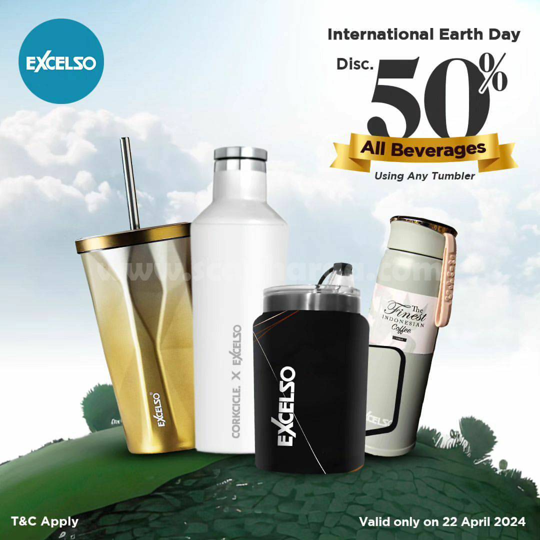 Promo EXCELSO COFFEE – Bawa Tumbler Dapat Diskon 50% untuk semua Minuman