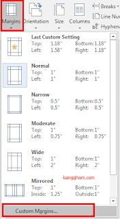 Cara Mengatur Margin di Microsoft Word 2007, 2010, 2013, 2016