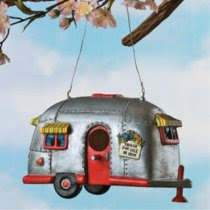 Camper Birdhouse Trailer Bird House Airstream Rv Home Decor Yard Garden Porch Patio Birdfeeder Feeder Country<br />