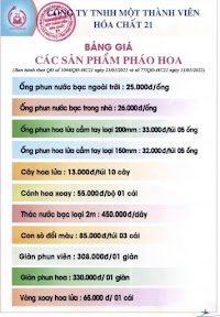 Bảng giá pháo hoa được nhà nước cấp phép