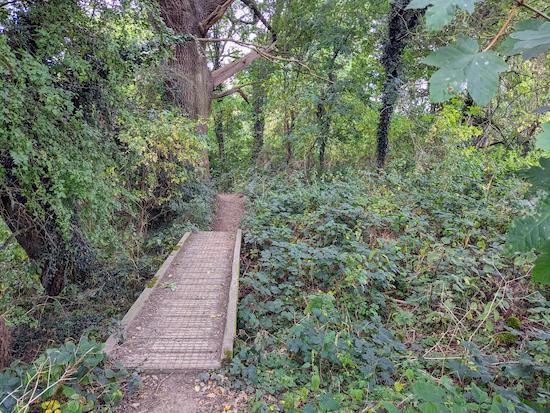 North Mymms footpath 8 crossing the first footbridge