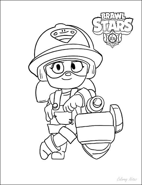 Coloring Pages, Brawl Stars, Jacky